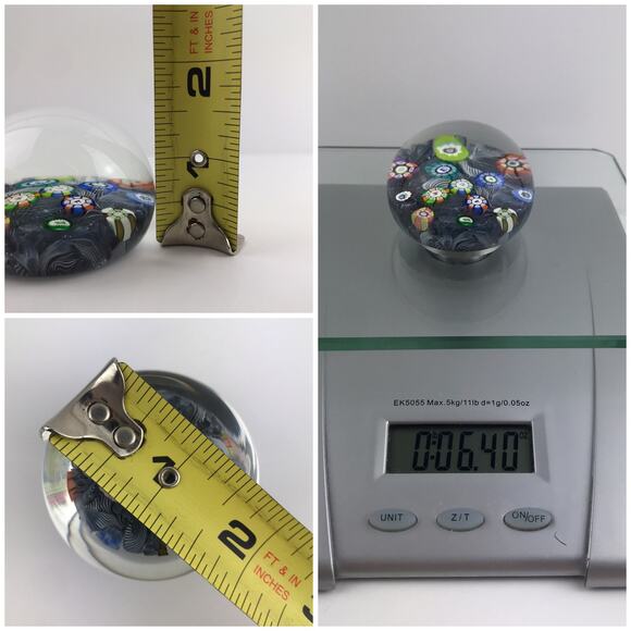 Perthshire PP47 1986 Millefiori Picture Cane Cat Puffin Black Lace Paperweight - Picture 10 of 16